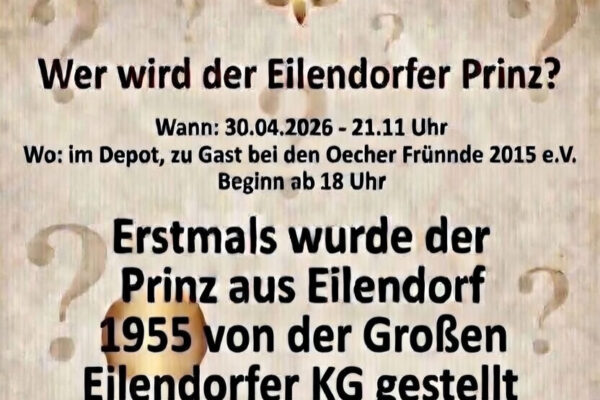 Wer wird der neue Eilendorfer Prinz 2026/2027