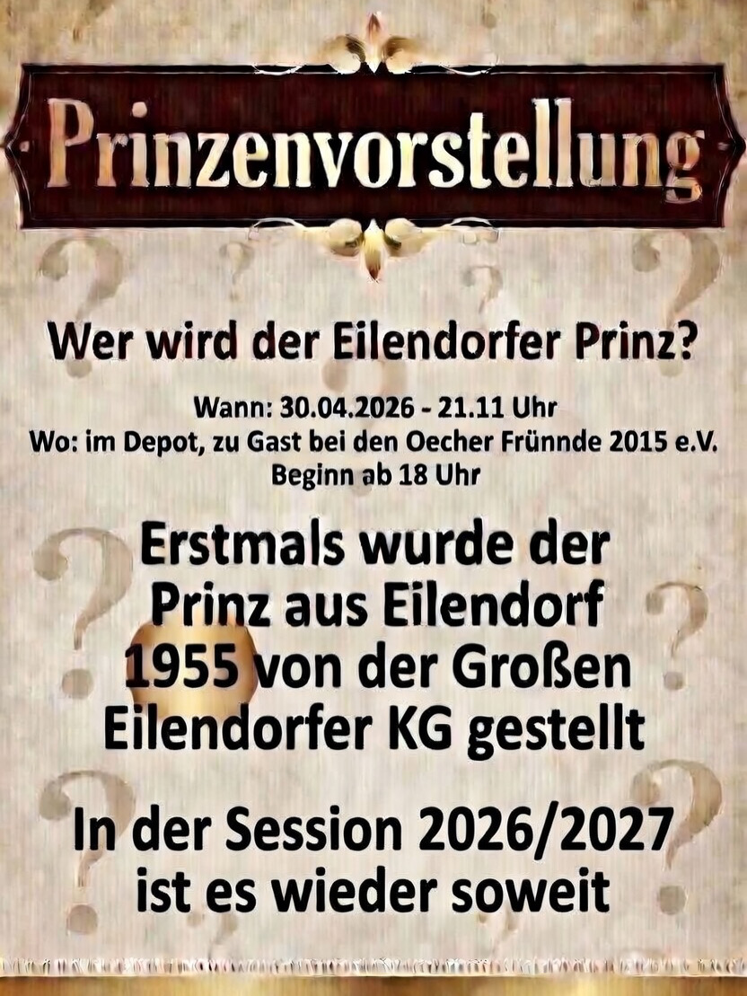 Wer wird der neue Eilendorfer Prinz 2026/2027